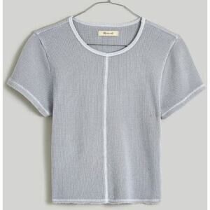 Madewell Waffle Knit Crewneck Short Sleeve Tee Shirt US Women's XS New